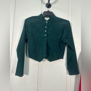 Banjo Vintage Green Crop Jacket Size Medium EUC